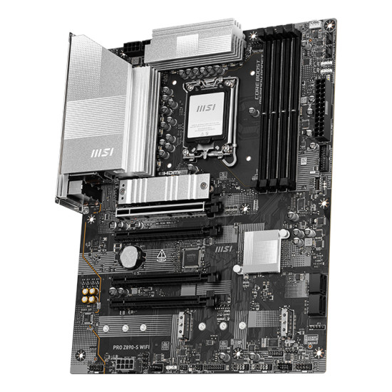 Mainboard|MSI|Intel Z890|LGA1851|ATX|Memory DDR5|Memory slots 4|1xPCI-Express 3.0 1x|2xPCI-Express 4.0 4x |1xPCI-Express 5.0 16x|3xM.2|1xHDMI|1xDisplayPort|4xUSB 2.0|2xUSB 3.0|1xUSB-C|1xUSB-C w/Thunderbolt|3xAudio port|PROZ890-SWIFI Mainboard|MSI|Intel Z890|LGA1851|ATX|Memory DDR5|Memory slots 4|1xPCI-Express 3.0 1x|2xPCI-Express 4.0 4x |1xPCI-Express 5.0 16x|3xM.2|1xHDMI|1xDisplayPort|4xUSB 2.0|2xUSB 3.0|1xUSB-C|1xUSB-C w/Thunderbolt|3xAudio port|PROZ890-SWIFI