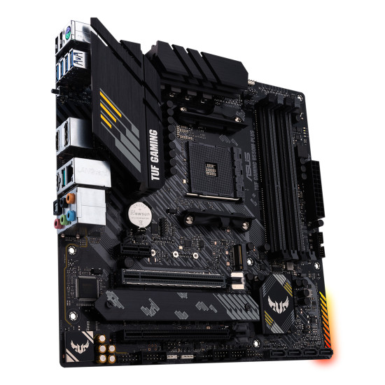 Mainboard|ASUS|AMD B550|SAM4|MicroATX|1xPCI-Express 3.0 1x|1xPCI-Express 3.0 16x|2xM.2|1xPCI-Express 4.0 16x|Memory DDR4|Memory slots 4|1xHDMI|1xDisplayPort|2xUSB 2.0|1xUSB type C|5xUSB 3.2|1xPS/2|1xOptical S/PDIF|1xRJ45|5xAudio port|TUFGAMINGB550M-PLUS Mainboard|ASUS|AMD B550|SAM4|MicroATX|1xPCI-Express 3.0 1x|1xPCI-Express 3.0 16x|2xM.2|1xPCI-Express 4.0 16x|Memory DDR4|Memory slots 4|1xHDMI|1xDisplayPort|2xUSB 2.0|1xUSB type C|5xUSB 3.2|1xPS/2|1xOptical S/PDIF|1xRJ45|5xAudio port|TUFGAMINGB550M-PLUS