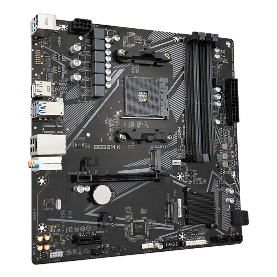 Mainboard|GIGABYTE|AMD B550|SAM4|Micro-ATX|Memory DDR4|Memory slots 4|1xPCI-Express 3.0 1x|1xPCI-Express 4.0 16x|2xM.2|1xHDMI|1xDisplayPort|2xAudio-In|1xAudio-Out|4xUSB 2.0|4xUSB 3.2|1xPS/2|1xRJ45|B550MK Mainboard|GIGABYTE|AMD B550|SAM4|Micro-ATX|Memory DDR4|Memory slots 4|1xPCI-Express 3.0 1x|1xPCI-Express 4.0 16x|2xM.2|1xHDMI|1xDisplayPort|2xAudio-In|1xAudio-Out|4xUSB 2.0|4xUSB 3.2|1xPS/2|1xRJ45|B550MK