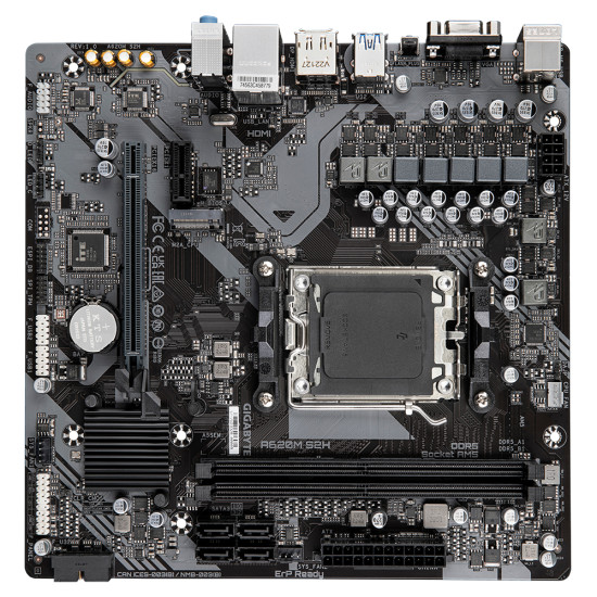 GIGABYTE A620M S2H Motherboard - Supports AMD Ryzen 8000 CPUs, 5+2+2 Phases Digital VRM, up to 7200MHz DDR5 (OC), 1xPCIe 4.0 M.2, GbE LAN, USB 3.2 Gen 1 GIGABYTE A620M S2H Motherboard - Supports AMD Ryzen 8000 CPUs, 5+2+2 Phases Digital VRM, up to 7200MHz DDR5 (OC), 1xPCIe 4.0 M.2, GbE LAN, USB 3.2 Gen 1