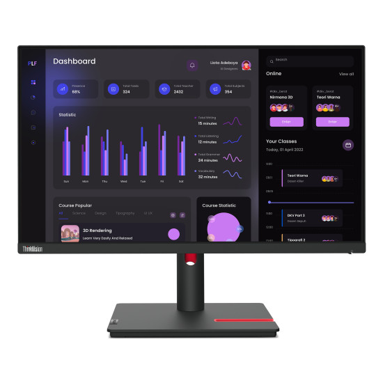 Lenovo ThinkVision T24i-30 LED display 60.5 cm (23.8") 1920 x 1080 pixels Full HD Black Lenovo ThinkVision T24i-30 LED display 60.5 cm (23.8") 1920 x 1080 pixels Full HD Black