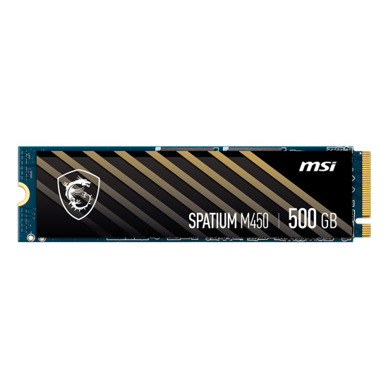 SSD|MSI|SPATIUM M450|500GB|M.2|PCIe Gen4|NVMe|3D NAND|Write speed 2300 MBytes/sec|Read speed 3600 MBytes/sec|2.15mm|TBW 300 TB|MTBF 1500000 hours|S78-440K380-P83