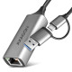 Axagon ADE-TXCA Gigabit Ethernet Adapter USB-C+ USB-A - titangrau - Adapter - Digital/Daten 1000 Mbit/s Axagon ADE-TXCA Gigabit Ethernet Adapter USB-C+ USB-A - titangrau - Adapter - Digital/Daten 1000 Mbit/s