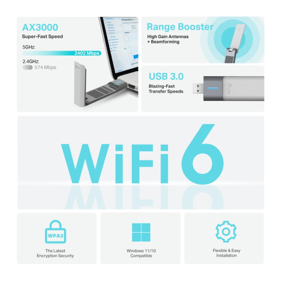 WRL ADAPTER 3000MBPS USB/ARCHER TX50UH TP-LINK WRL ADAPTER 3000MBPS USB/ARCHER TX50UH TP-LINK