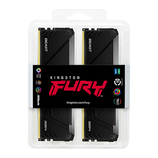 128GB 3600MT/s DDR4 CL18 DIMM (Kit of 4) FURY Beast RGB 128GB 3600MT/s DDR4 CL18 DIMM (Kit of 4) FURY Beast RGB