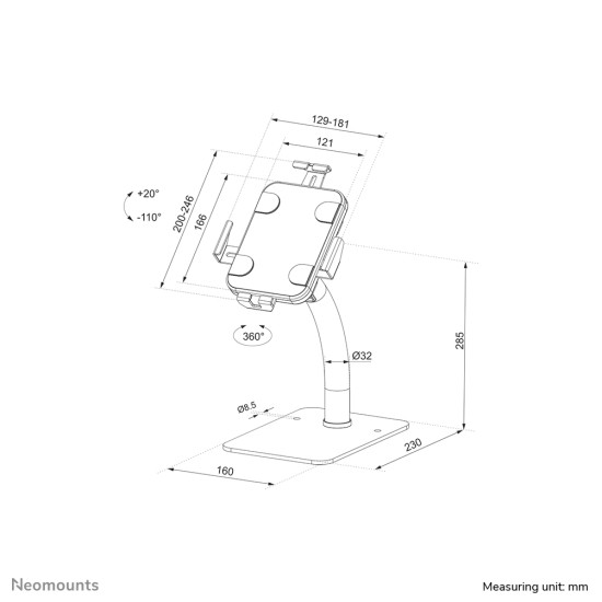 NEOMOUNTS BY NEWSTAR DS15-625WH1 TILT- & ROTATABLE COUNTERTOP TABLET HOLDER FOR 7,9-11" TABLETS - WHITE NEOMOUNTS BY NEWSTAR DS15-625WH1 TILT- & ROTATABLE COUNTERTOP TABLET HOLDER FOR 7,9-11" TABLETS - WHITE