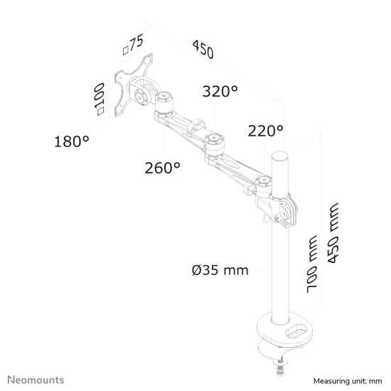 Neomounts FPMA-D935G Monitor arm 10-30" Neomounts FPMA-D935G Monitor arm 10-30"