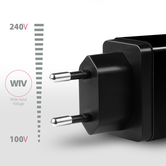 Axagon ACU-QS24 mobile device charger Smartphone Black AC Fast charging Indoor Axagon ACU-QS24 mobile device charger Smartphone Black AC Fast charging Indoor