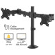 Fellowes Reflex Dual Monitor Arm - Dual Monitor Mount for 8KG 27 Inch Screens - Adjustable Monitor Desk Mount - Tilt 45° Pan 180° Rotation 360°, VESA 75 x 75/100 x 100 - Black Fellowes Reflex Dual Monitor Arm - Dual Monitor Mount for 8KG 27 Inch Screens - Adjustable Monitor Desk Mount - Tilt 45° Pan 180° Rotation 360°, VESA 75 x 75/100 x 100 - Black