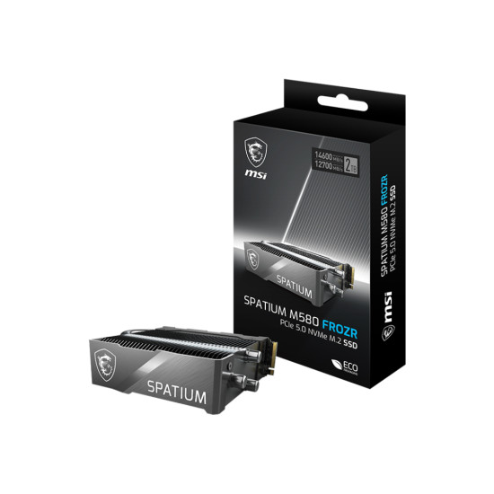 MSI SPATIUM M580 PCIe 5.0 NVMe M.2 FROZR 2TB internal solid state drive PCI Express 5.0 3D NAND MSI SPATIUM M580 PCIe 5.0 NVMe M.2 FROZR 2TB internal solid state drive PCI Express 5.0 3D NAND