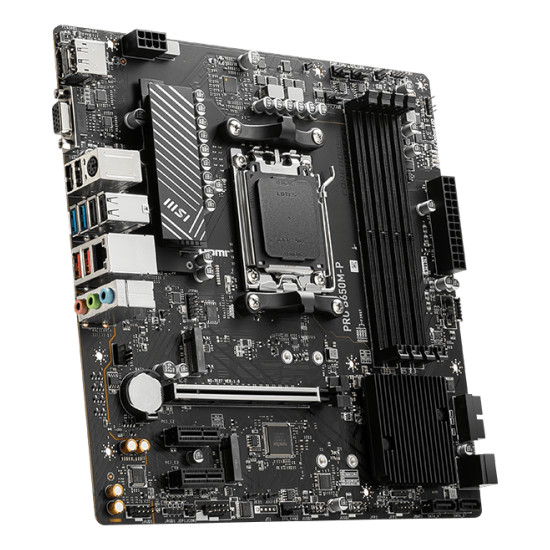 Mainboard|MSI|AMD B650|SAM5|Micro-ATX|Memory DDR5|Memory slots 4|2xPCI-Express 1x|1xPCI-Express 16x|2xM.2|1x15pin D-sub|1xHDMI|1xDisplayPort|4xUSB 2.0|4xUSB 3.2|1xPS/2|1xRJ45|3xAudio port|PROB650M-P Mainboard|MSI|AMD B650|SAM5|Micro-ATX|Memory DDR5|Memory slots 4|2xPCI-Express 1x|1xPCI-Express 16x|2xM.2|1x15pin D-sub|1xHDMI|1xDisplayPort|4xUSB 2.0|4xUSB 3.2|1xPS/2|1xRJ45|3xAudio port|PROB650M-P