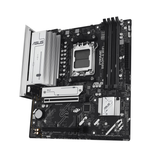 Mainboard|ASUS|AMD B850|SAM5|Micro-ATX|Memory DDR5|Memory slots 4|1xPCI-Express 4.0 16x|1xPCI-Express 5.0 16x|3xM.2|1xHDMI|2xDisplayPort|4xUSB 2.0|4xUSB 3.2|1xRJ45|3xAudio port|PRIMEB850M-AWIFI Mainboard|ASUS|AMD B850|SAM5|Micro-ATX|Memory DDR5|Memory slots 4|1xPCI-Express 4.0 16x|1xPCI-Express 5.0 16x|3xM.2|1xHDMI|2xDisplayPort|4xUSB 2.0|4xUSB 3.2|1xRJ45|3xAudio port|PRIMEB850M-AWIFI