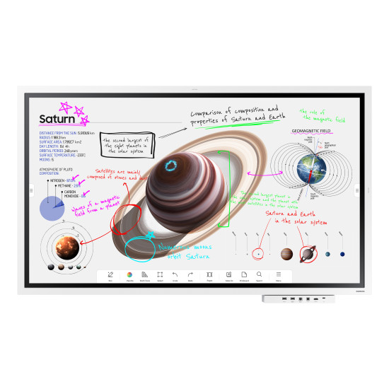 Samsung WM65B interactive whiteboard 165.1 cm (65") 3840 x 2160 pixels Touchscreen Grey, White