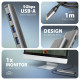 HMC-5H USB-C 3.2 Gen 1 hub 3x USB-A 4K HDMI PD 100W - Silber