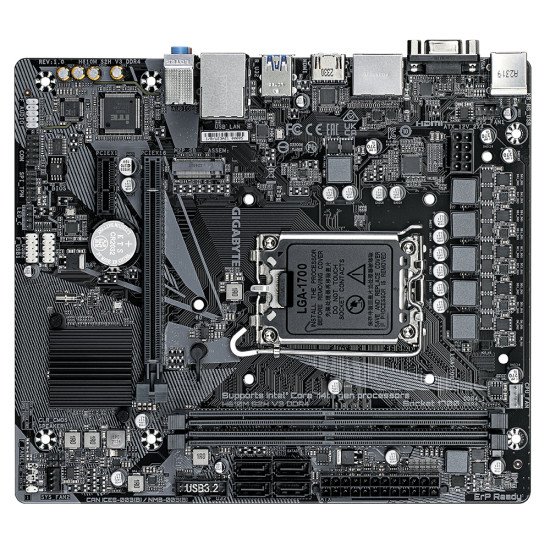 Mainboard|GIGABYTE|Intel H610|LGA1700|Micro-ATX|Memory DDR4|Memory slots 2|1xPCI-Express 3.0 1x|1xPCI-Express 4.0 16x|1xM.2|1x15pin D-sub|1xHDMI|2xDisplayPort|4xUSB 2.0|2xUSB 3.2|1xPS/2|1xRJ45|3xAudio port|H610MS2HV3DDR4 Mainboard|GIGABYTE|Intel H610|LGA1700|Micro-ATX|Memory DDR4|Memory slots 2|1xPCI-Express 3.0 1x|1xPCI-Express 4.0 16x|1xM.2|1x15pin D-sub|1xHDMI|2xDisplayPort|4xUSB 2.0|2xUSB 3.2|1xPS/2|1xRJ45|3xAudio port|H610MS2HV3DDR4