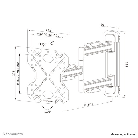 TV SET ACC WALL MOUNT/WL40S-850BL12 NEOMOUNTS