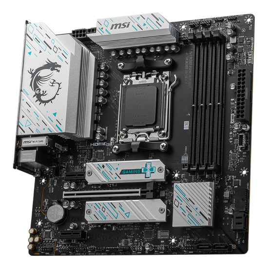 Mainboard|MSI|AMD B650|SAM5|Micro-ATX|Memory DDR5|Memory slots 4|2xPCI-Express 1x|1xPCI-Express 16x|2xM.2|1xHDMI|1xDisplayPort|7xUSB 3.2|1xUSB-C|1xRJ45|5xAudio port|B650MGAMINGPLUSWIFI Mainboard|MSI|AMD B650|SAM5|Micro-ATX|Memory DDR5|Memory slots 4|2xPCI-Express 1x|1xPCI-Express 16x|2xM.2|1xHDMI|1xDisplayPort|7xUSB 3.2|1xUSB-C|1xRJ45|5xAudio port|B650MGAMINGPLUSWIFI