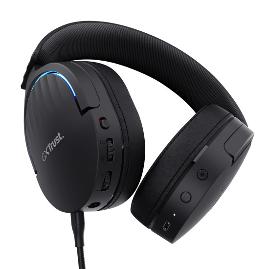 Trust GXT 491 Fayzo Headset Wired & Wireless Head-band Gaming USB Type-C Bluetooth Black Trust GXT 491 Fayzo Headset Wired & Wireless Head-band Gaming USB Type-C Bluetooth Black