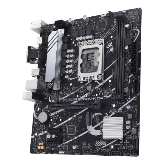 Mainboard|ASUS|Intel B760 Express|LGA1700|Micro-ATX|Memory DDR4|Memory slots 2|2xPCI-Express 4.0 1x|1xPCI-Express 4.0 16x|2xM.2|1x15pin D-sub|1xHDMI|2xUSB 2.0|4xUSB 3.2|1xPS/2|1xRJ45|3xAudio port|PRIMEB760M-KD4 Mainboard|ASUS|Intel B760 Express|LGA1700|Micro-ATX|Memory DDR4|Memory slots 2|2xPCI-Express 4.0 1x|1xPCI-Express 4.0 16x|2xM.2|1x15pin D-sub|1xHDMI|2xUSB 2.0|4xUSB 3.2|1xPS/2|1xRJ45|3xAudio port|PRIMEB760M-KD4