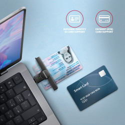 Foldable pocket USB-C contact Smart / ID card reader.