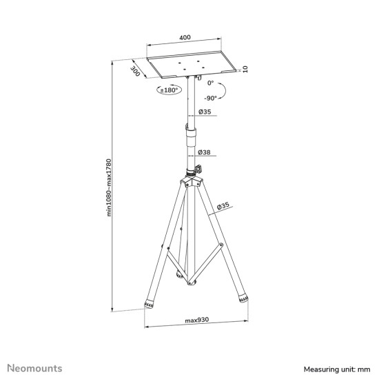 Neomounts NS-FS200BLACK Floor stand 10-32"