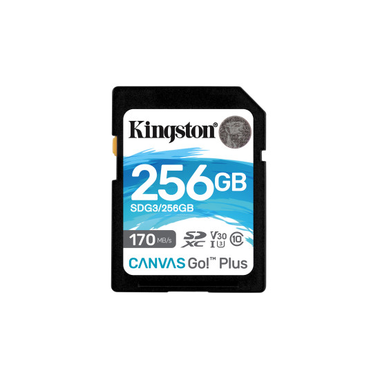 Kingston Technology Canvas Go! Plus 256GB SDXC Canvas Go Plus 170R C10 UHS-I U3 V30 Kingston Technology Canvas Go! Plus 256GB SDXC Canvas Go Plus 170R C10 UHS-I U3 V30