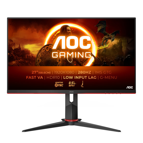 AOC G2 27G2ZN3/BK computer monitor 68.6 cm (27") 1920 x 1080 pixels Full HD LCD Black, Red AOC G2 27G2ZN3/BK computer monitor 68.6 cm (27") 1920 x 1080 pixels Full HD LCD Black, Red