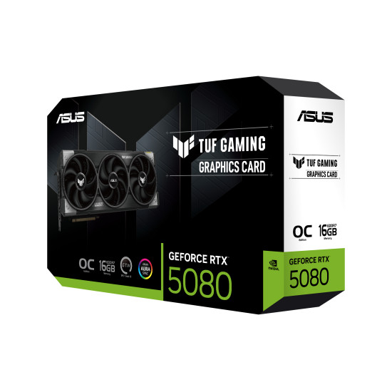 Graphics Card|ASUS|NVIDIA GeForce RTX 5080|16 GB|GDDR7|256 bit|PCIE 5.0 16x|Triple slot Fansink|2xHDMI|3xDisplayPort|TUF-RTX5080-O16G-GAMING Graphics Card|ASUS|NVIDIA GeForce RTX 5080|16 GB|GDDR7|256 bit|PCIE 5.0 16x|Triple slot Fansink|2xHDMI|3xDisplayPort|TUF-RTX5080-O16G-GAMING