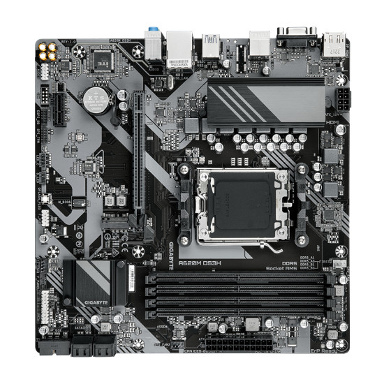 Mainboard|GIGABYTE|AMD A620|SAM5|Micro-ATX|Memory DDR5|Memory slots 4|1xPCI-Express 4x|1xPCI-Express 3.0 1x|1xM.2|1x15pin D-sub|1xHDMI|1xDisplayPort|4xUSB 2.0|1xUSB 3.2|1xUSB-C|1xPS/2|1xRJ45|3xAudio port|A620MDS3H1.1 Mainboard|GIGABYTE|AMD A620|SAM5|Micro-ATX|Memory DDR5|Memory slots 4|1xPCI-Express 4x|1xPCI-Express 3.0 1x|1xM.2|1x15pin D-sub|1xHDMI|1xDisplayPort|4xUSB 2.0|1xUSB 3.2|1xUSB-C|1xPS/2|1xRJ45|3xAudio port|A620MDS3H1.1