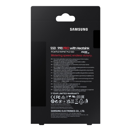 SAMSUNG 1TB 990 PRO, PCIE 4.0 NVME, M.2, HEATSINK SSD SAMSUNG 1TB 990 PRO, PCIE 4.0 NVME, M.2, HEATSINK SSD