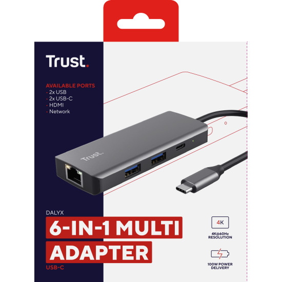 ADAPTER USB-C DALYX 6-IN-1/24968 TRUST ADAPTER USB-C DALYX 6-IN-1/24968 TRUST