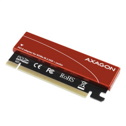 PCEM2-S PCIe x16 - M.2 NVMe M-key slot adapter, w. passive alu heatsink