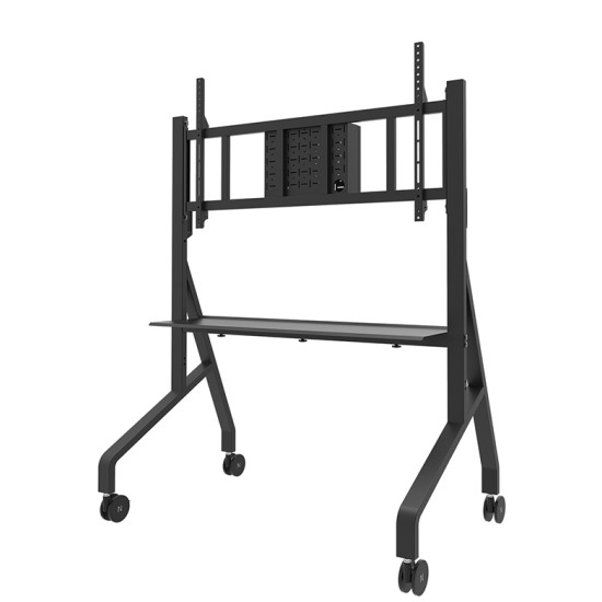 NEOMOUNTS MOVE GO XL MOBILE FLOOR STAND (FAST INSTALL, HEIGHT ADJUSTABLE), BLACK