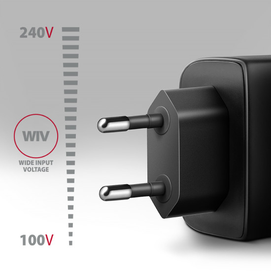 Axagon ACU-PQ45 QC 3.0, 4.0/AFC/FCP/PPS/PD, 45W, schwarz - Netzladegerät mit USB-A und USB-C Schnittstelle Mobile phone, Smartphone, Smartwatch, Tablet, Universal Black AC Fast charging Indoor Axagon ACU-PQ45 QC 3.0, 4.0/AFC/FCP/PPS/PD, 45W, schwarz - Netzladegerät mit USB-A und USB-C Schnittstelle Mobile phone, Smartphone, Smartwatch, Tablet, Universal Black AC Fast charging Indoor
