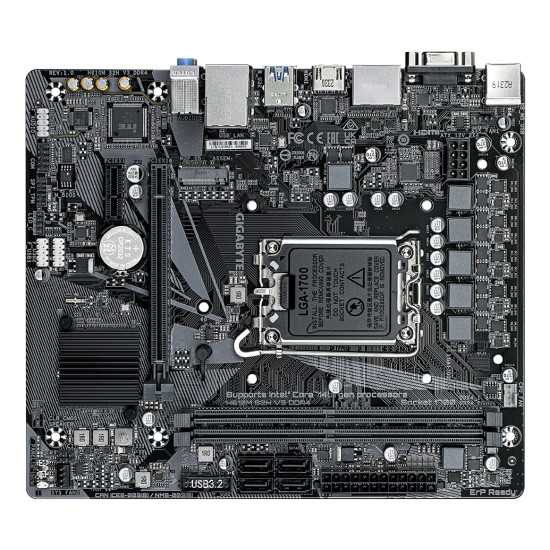 Mainboard|GIGABYTE|Intel H610|LGA1700|Micro-ATX|Memory DDR4|Memory slots 2|1xPCI-Express 3.0 1x|1xPCI-Express 4.0 16x|1xM.2|1x15pin D-sub|1xHDMI|2xDisplayPort|4xUSB 2.0|2xUSB 3.2|1xPS/2|1xRJ45|3xAudio port|H610MS2HV3DDR4 Mainboard|GIGABYTE|Intel H610|LGA1700|Micro-ATX|Memory DDR4|Memory slots 2|1xPCI-Express 3.0 1x|1xPCI-Express 4.0 16x|1xM.2|1x15pin D-sub|1xHDMI|2xDisplayPort|4xUSB 2.0|2xUSB 3.2|1xPS/2|1xRJ45|3xAudio port|H610MS2HV3DDR4