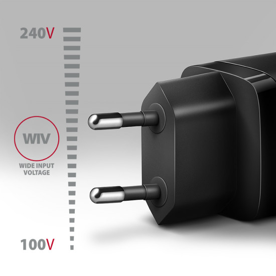 MOBILE CHARGER WALL USB-C 20W/1PORT BLACK ACU-PD20 AXAGON