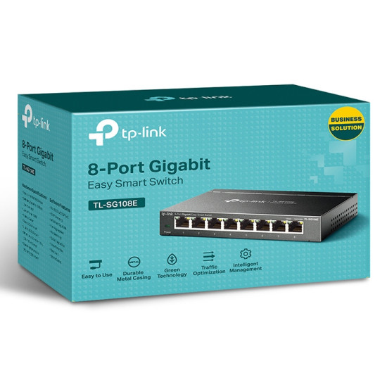 TP-Link TL-SG108E network switch Managed L2 Gigabit Ethernet (10/100/1000) Black TP-Link TL-SG108E network switch Managed L2 Gigabit Ethernet (10/100/1000) Black