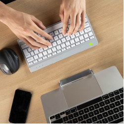 Ergonomic keyboard R-Go Compact Break, compact keyboard with break software, QWERTY (US), Bluetooth, white