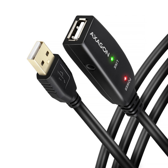 Axagon ADR-215 USB 2.0 A-M -> A-F active extension/repeater cable 15m - Kabel - Digital/Daten USB cable USB A Black Axagon ADR-215 USB 2.0 A-M -> A-F active extension/repeater cable 15m - Kabel - Digital/Daten USB cable USB A Black