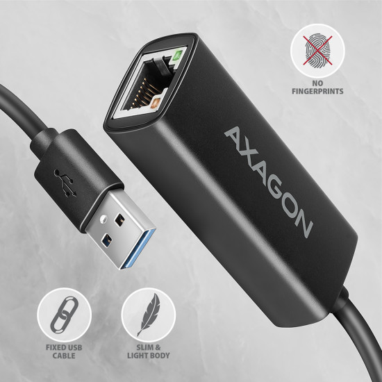 Axagon ADE-AR USB-A 3.2 Gen 1 - Gigabit Ethernet 10/100/1000 Adapter - Adapter - Digital/Daten 1000 Mbit/s Axagon ADE-AR USB-A 3.2 Gen 1 - Gigabit Ethernet 10/100/1000 Adapter - Adapter - Digital/Daten 1000 Mbit/s