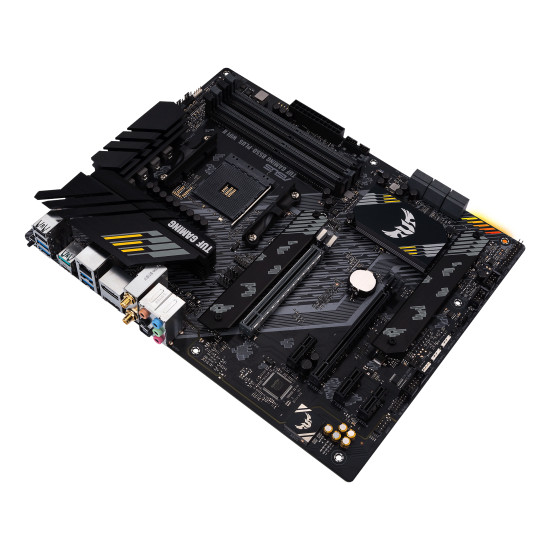 Mainboard|ASUS|AMD B550|SAM4|ATX|Memory DDR4|Memory slots 4|1xPCI-Express 3.0 1x|1xPCI-Express 3.0 4x|1xPCI-Express 4.0 16x|2xM.2|1xHDMI|1xDisplayPort|2xAudio-In|3xAudio-Out|2xUSB 2.0|1xUSB type C|5xUSB 3.2|1xOptical S/PDIF|1xRJ45|TUFGAMB550-PLUSWIFIII Mainboard|ASUS|AMD B550|SAM4|ATX|Memory DDR4|Memory slots 4|1xPCI-Express 3.0 1x|1xPCI-Express 3.0 4x|1xPCI-Express 4.0 16x|2xM.2|1xHDMI|1xDisplayPort|2xAudio-In|3xAudio-Out|2xUSB 2.0|1xUSB type C|5xUSB 3.2|1xOptical S/PDIF|1xRJ45|TUFGAMB550-PLUSWIFIII