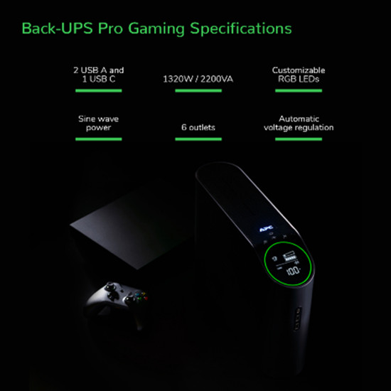APC Back-UPS Pro BGM2200B-GR - 2200VA/1320W, 4x Schuko & 2x C13 outlets, 3x USB charger, USB dataport APC Back-UPS Pro BGM2200B-GR - 2200VA/1320W, 4x Schuko & 2x C13 outlets, 3x USB charger, USB dataport