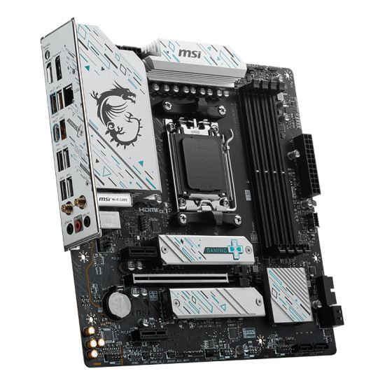 Mainboard|MSI|AMD B650|SAM5|Micro-ATX|Memory DDR5|Memory slots 4|2xPCI-Express 1x|1xPCI-Express 16x|2xM.2|1xHDMI|1xDisplayPort|7xUSB 3.2|1xUSB-C|1xRJ45|5xAudio port|B650MGAMINGPLUSWIFI Mainboard|MSI|AMD B650|SAM5|Micro-ATX|Memory DDR5|Memory slots 4|2xPCI-Express 1x|1xPCI-Express 16x|2xM.2|1xHDMI|1xDisplayPort|7xUSB 3.2|1xUSB-C|1xRJ45|5xAudio port|B650MGAMINGPLUSWIFI