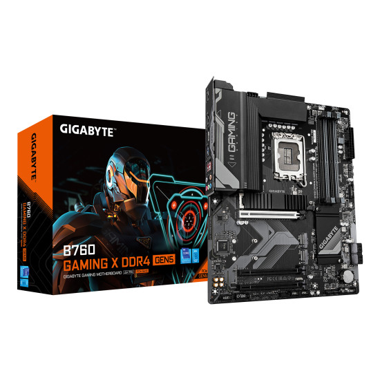 B760 GAMING X DDR4 GEN5 Motherboard - Supports 14th Gen. Intel Core CPUs, 8+1+1 phases VRM, up to 5333MHz DDR4 (OC), 3xPCIe 4.0 M.2, 2.5GbE LAN, USB 3.2 Gen 2