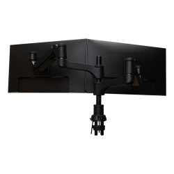 Monitor arm R-Go Caparo Dual, for two monitors, adjustable with gas spring, 3-9 kg load capacity, 100% circular, black