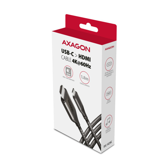 Axagon RVC-HI2MC video cable adapter 1.8 m USB Type-C HDMI Black Axagon RVC-HI2MC video cable adapter 1.8 m USB Type-C HDMI Black
