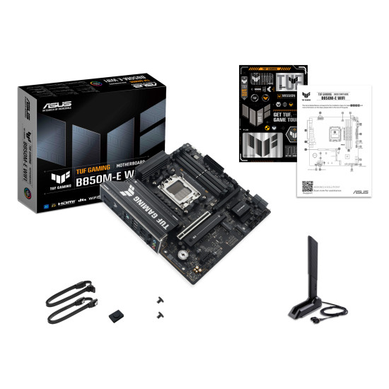 Mainboard|ASUS|AMD B850|SAM5|Micro-ATX|Memory DDR5|Memory slots 4|1xPCI-Express 4.0 1x|1xPCI-Express 4.0 16x|1xPCI-Express 5.0 16x|3xM.2|1xHDMI|2xDisplayPort|4xUSB 2.0|2xUSB 3.2|2xUSB-C|1xPS/2|1xRJ45|3xAudio port|TUFGAMINGB850M-EWIFI Mainboard|ASUS|AMD B850|SAM5|Micro-ATX|Memory DDR5|Memory slots 4|1xPCI-Express 4.0 1x|1xPCI-Express 4.0 16x|1xPCI-Express 5.0 16x|3xM.2|1xHDMI|2xDisplayPort|4xUSB 2.0|2xUSB 3.2|2xUSB-C|1xPS/2|1xRJ45|3xAudio port|TUFGAMINGB850M-EWIFI