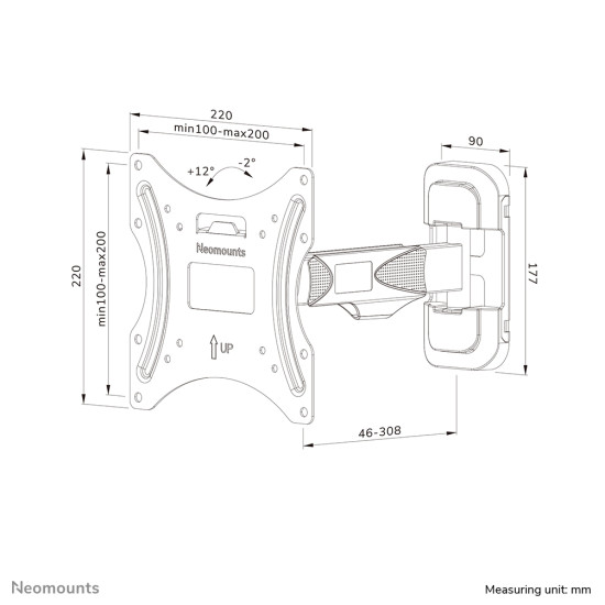 Neomounts WL40-540BL12 TV mount wall 32-55" - full motion - easy install