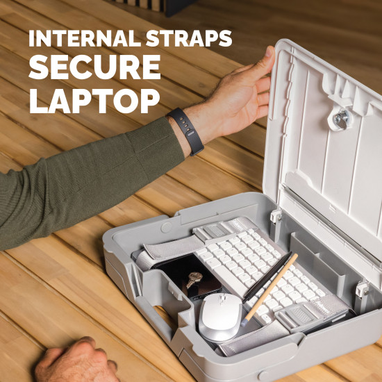 Fellowes Laptop Carry Case with Built-in Laptop Stand - Breyta Lockable Laptop Carry Case for Hybrid Working & Laptops Up To 14"/4KG - White Fellowes Laptop Carry Case with Built-in Laptop Stand - Breyta Lockable Laptop Carry Case for Hybrid Working & Laptops Up To 14"/4KG - White