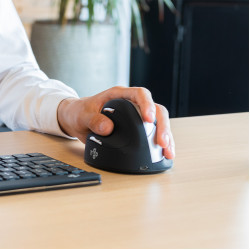 Ergonomic mouse R-Go HE Break with break software, large (hand size &ge; 185 mm), left-handed, Bluetooth, black